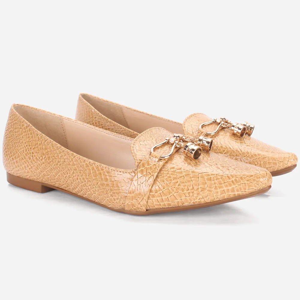 Women's "POLLI" Pointed Toe Slip On Flat Pumps