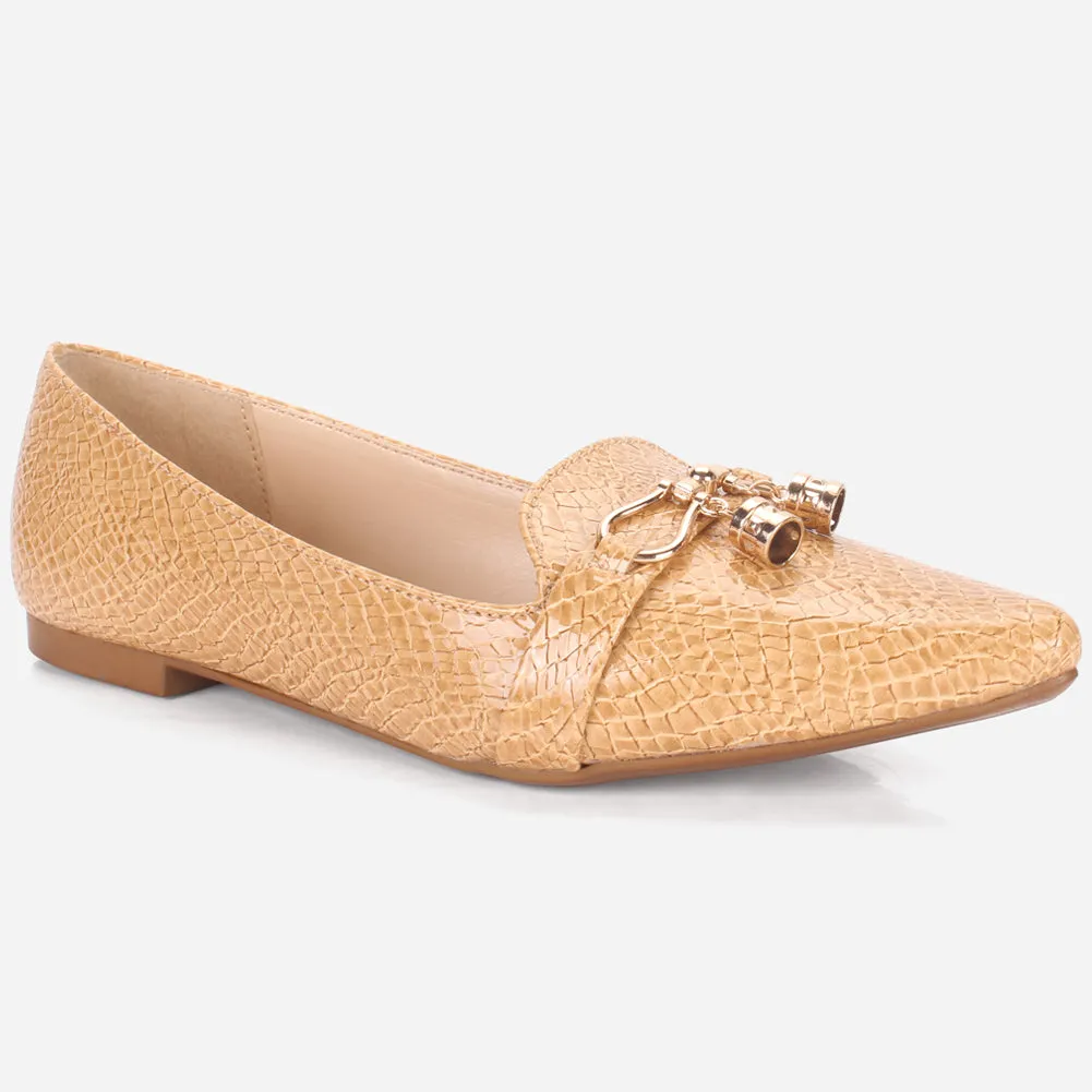 Women's "POLLI" Pointed Toe Slip On Flat Pumps