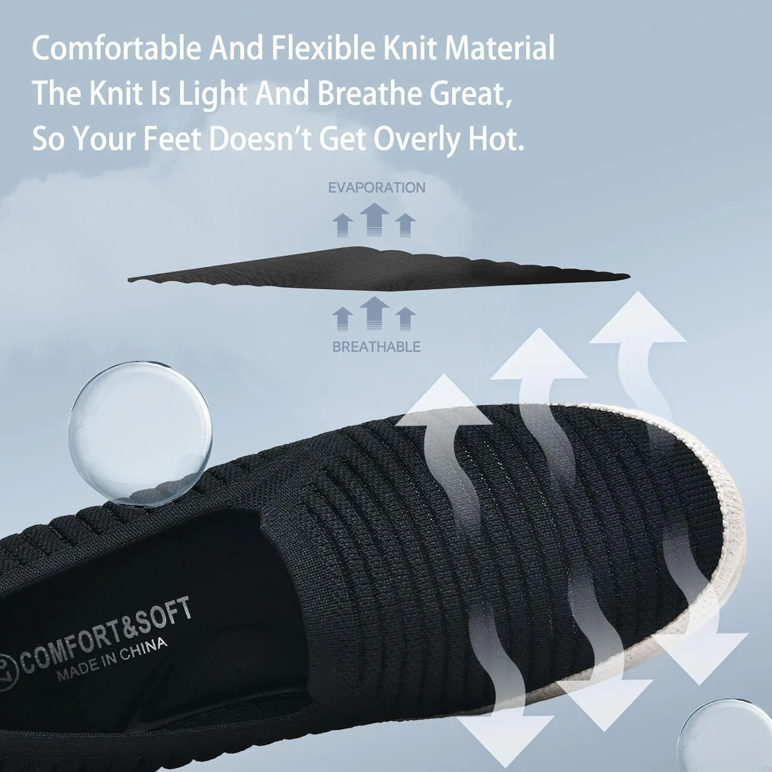 Women's Slip on Loafer Shoes Casual Walking Shoes Comfortable Knit Hands Free Slip ins Sneakers with Arch Support Fashion Work Nurse Flats