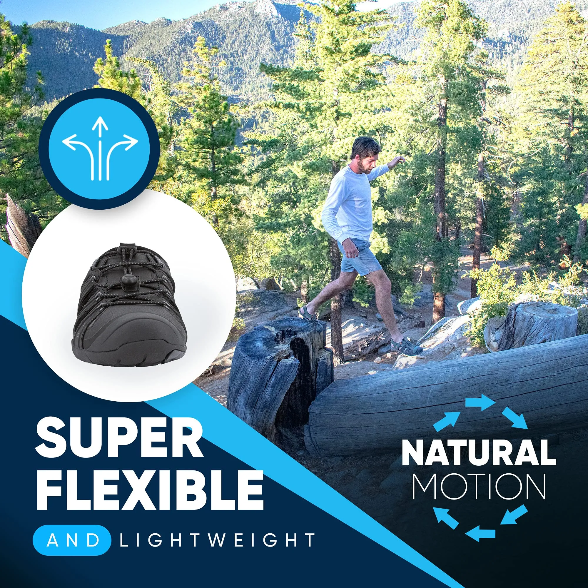 Xero Shoes Colorado - Men's Lightweight Shoe Sandal for Trails, Water. Barefoot-inspried, Minimalist, Zero Drop 8 Black