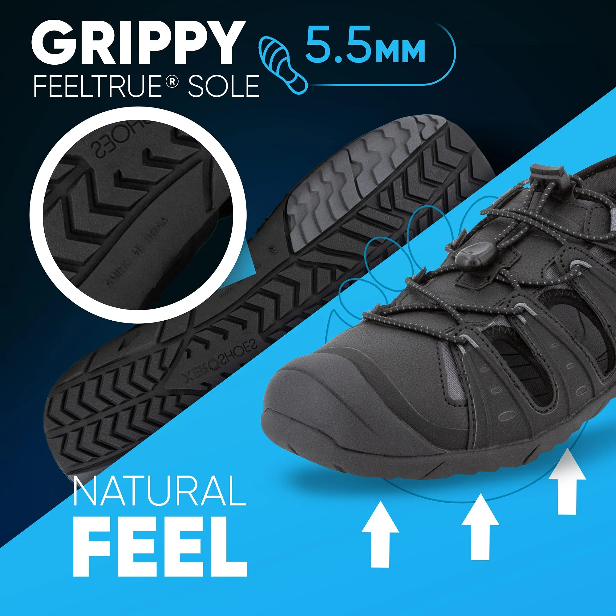 Xero Shoes Colorado - Men's Lightweight Shoe Sandal for Trails, Water. Barefoot-inspried, Minimalist, Zero Drop 8 Black