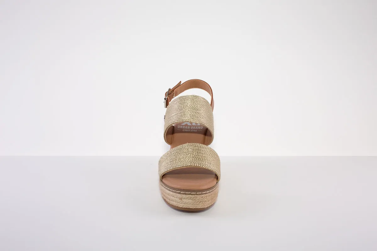 XTI 42365  HIGH WEDGE SANDAL - GOLD