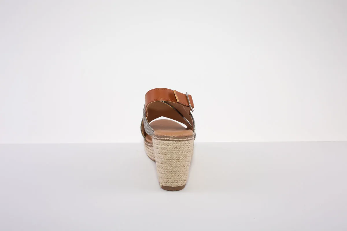 XTI 42366 HIGH WEDGE SANDAL - BRONZE