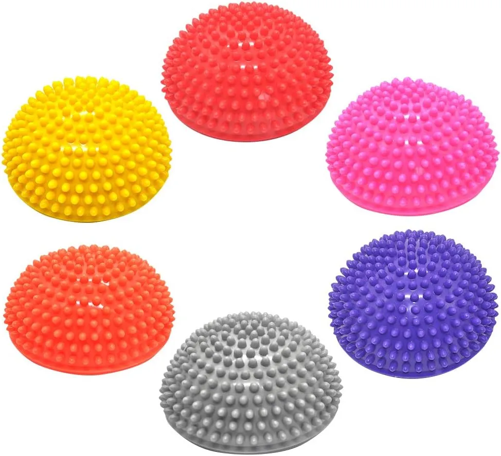 YEIBOBO ! Sensory Balance Pods Hedgehog Stability Balance Trainer Dots for Kids and Adults- Set of 6 Half Dome Stepping Stones for Exerise