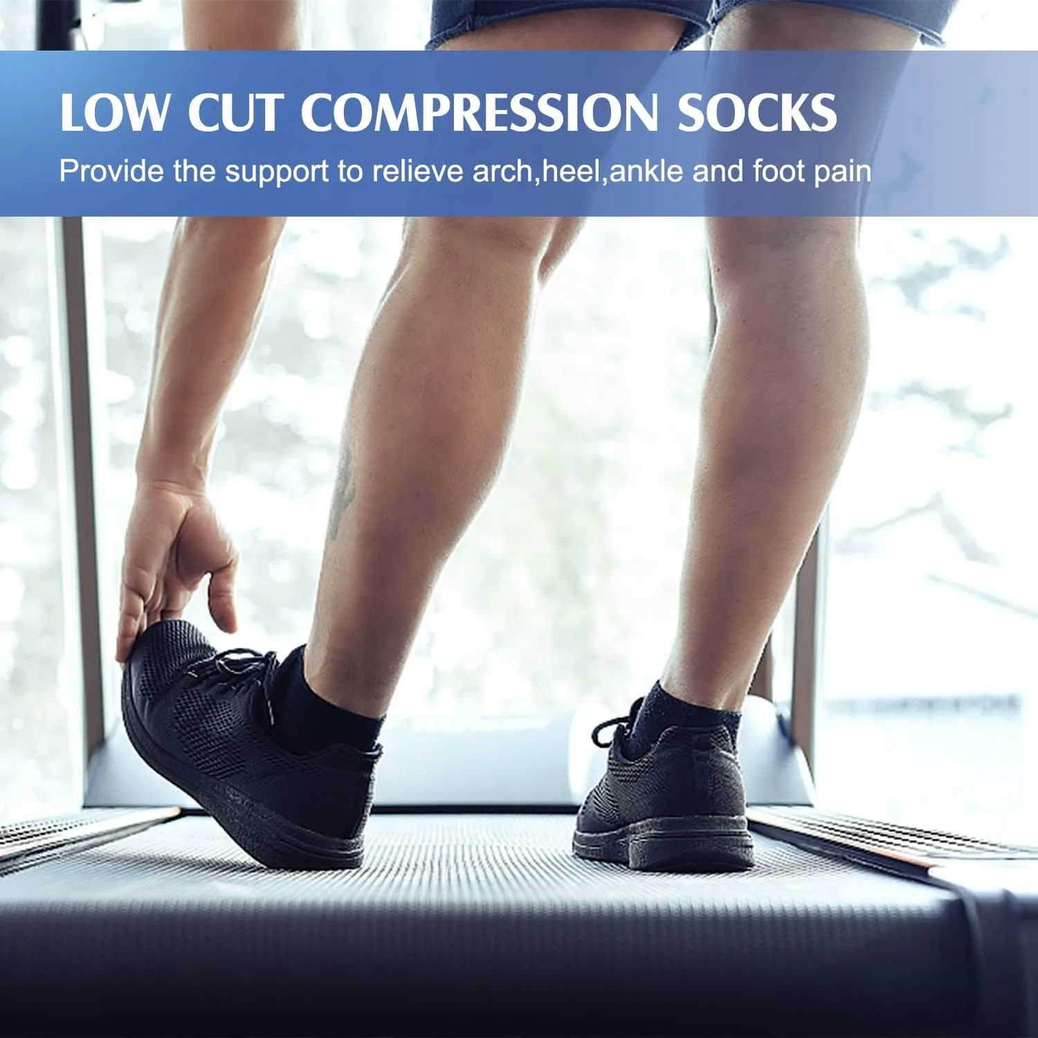 yeuG Ankle Compression Socks Women and Men 5 Pairs - Circulation Arch Support Copper Plantar Fasciitis Running Socks