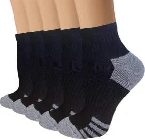 yeuG Ankle Compression Socks Women and Men 5 Pairs - Circulation Arch Support Copper Plantar Fasciitis Running Socks