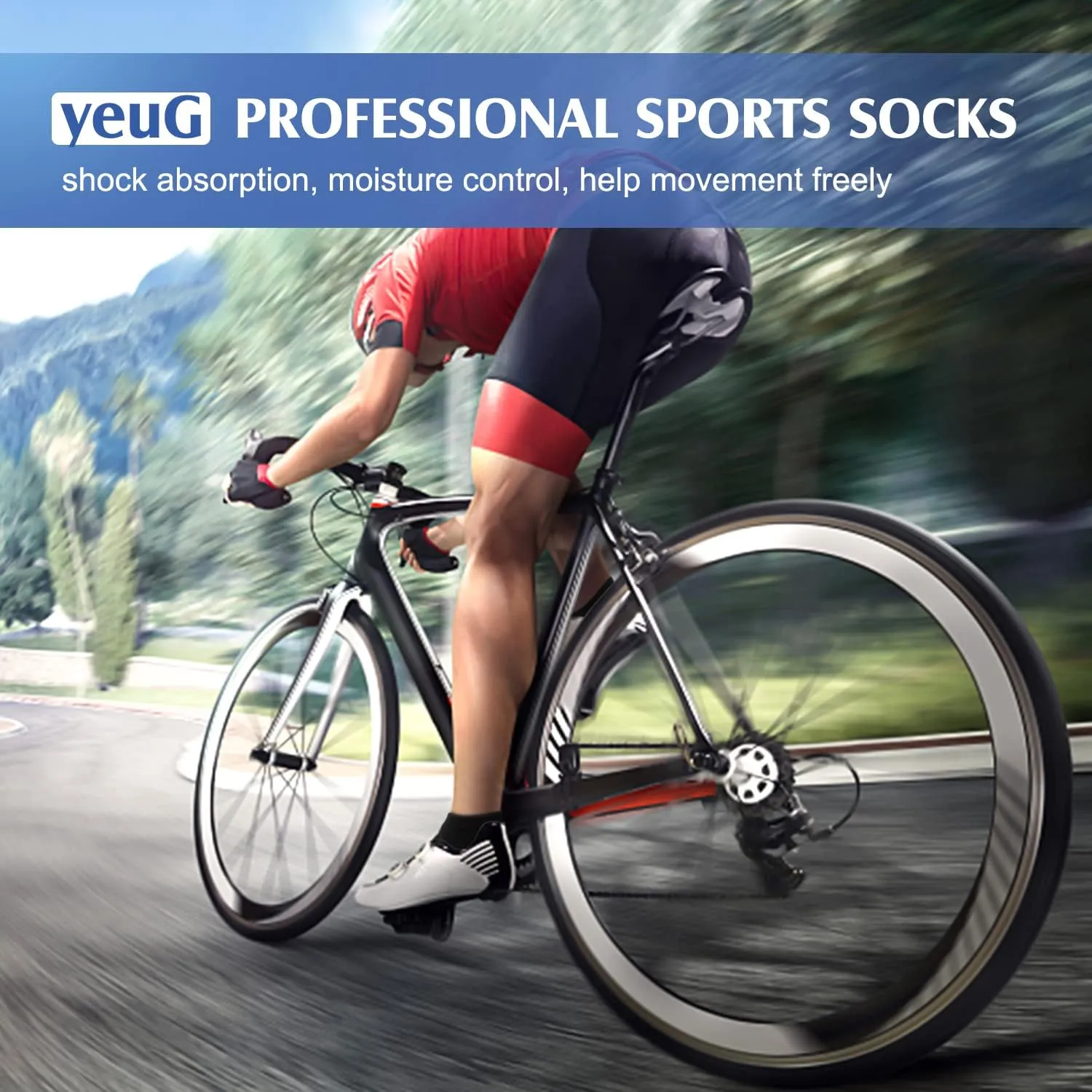 yeuG Ankle Compression Socks Women and Men 5 Pairs - Circulation Arch Support Copper Plantar Fasciitis Running Socks